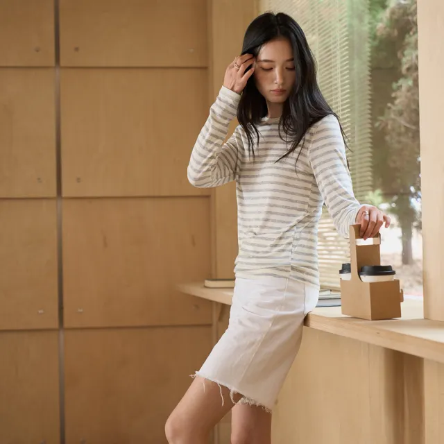 【BODYAIR】透薄桑蠶絲羊毛莫代爾長袖罩衫上衣(T恤.襯衣.鬆軟.CASUAL)