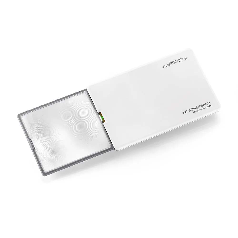 【Eschenbach】easyPOCKET 6倍/24D 德國製LED攜帶型非球面放大鏡 152133(熟齡老花 出門購物 輕巧好攜帶)