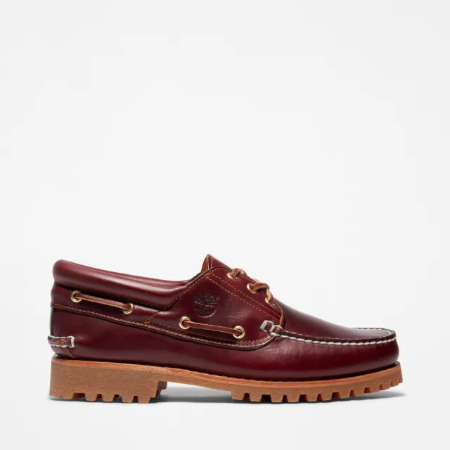 【Timberland】男款酒紅色經典三孔帆船鞋(50009648)