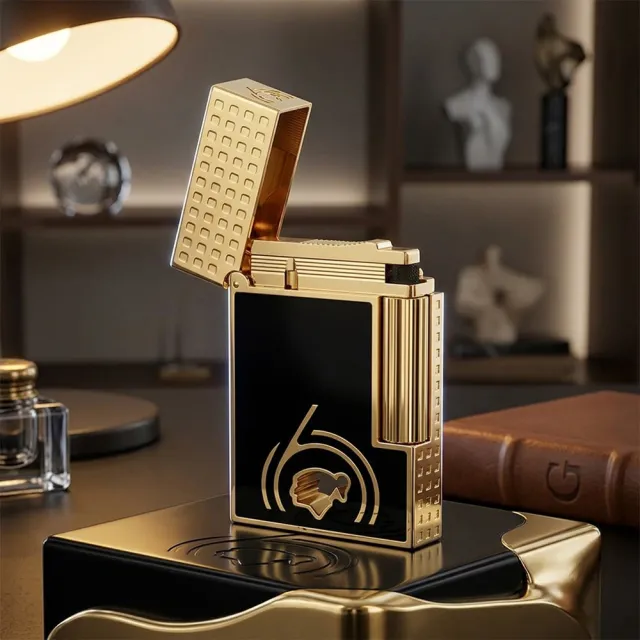 【S.T.Dupont 都彭】Cohiba 60週年紀念 Ligne 2 亮面打火機-黑x金 送禮 禮物 推薦(016472N)