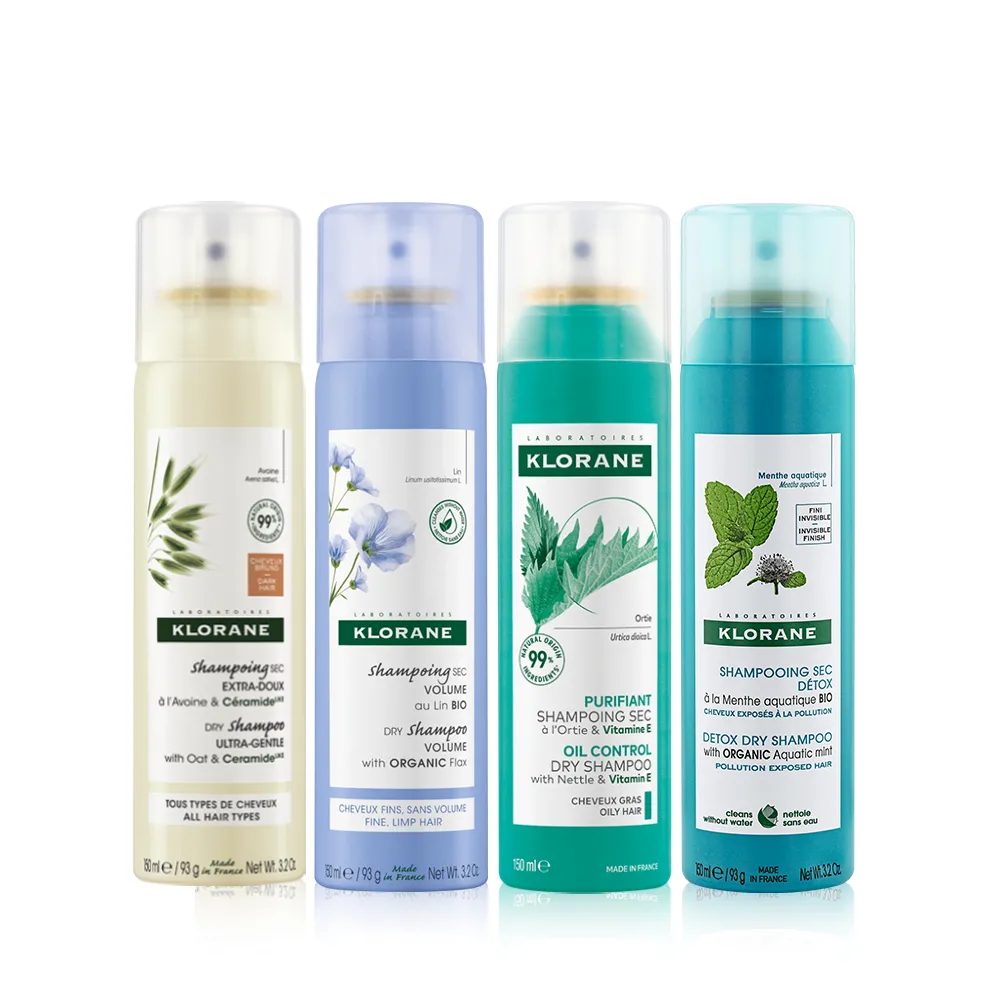 【KLORANE 蔻蘿蘭】官方直營 乾洗髮噴霧150ml(澎鬆/涼感/豐盈/根源控油 任選)