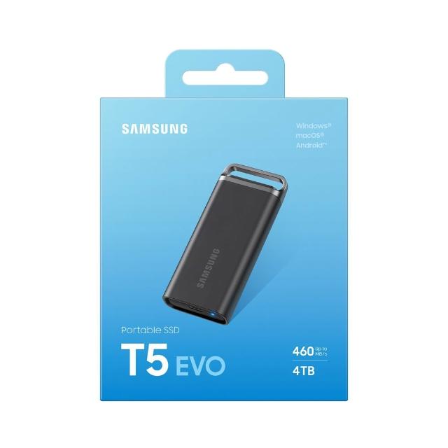 【Samsung 三星】T5 EVO 4TB Type-C USB 3.2 Gen 1 外接式ssd固態硬碟(MU-PH4T0S/WW)