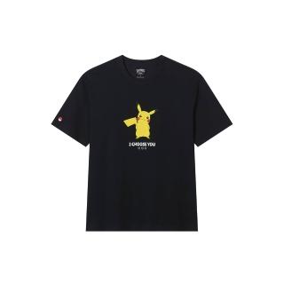 【GIORDANO 佐丹奴】男裝寶可夢印花短袖T恤 Pokemon系列(09 標誌黑)