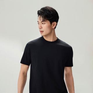 【GIORDANO 佐丹奴】男裝涼感蠶絲修身短袖T恤(多色任選)