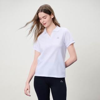 【GIORDANO 佐丹奴】女裝涼感防曬V領短袖POLO衫(01 標誌白)