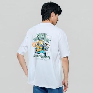【GIORDANO 佐丹奴】男裝印花短袖T恤 小小兵&大怪獸電影版系列(01 標誌白)