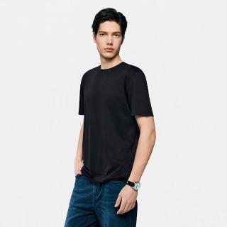 【GIORDANO 佐丹奴】男裝蠶絲柔滑修身短袖T恤(多色任選)