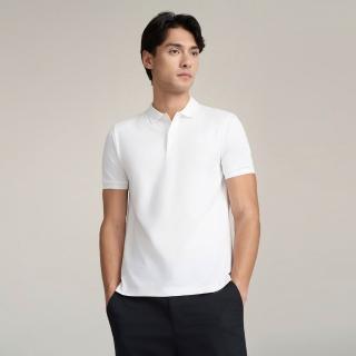【GIORDANO 佐丹奴】男裝真絲混紡透氣修身短袖POLO衫(多色任選)