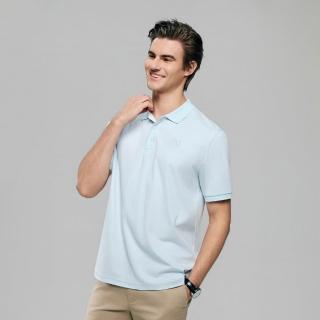 【GIORDANO 佐丹奴】男裝液氨絲光保型修身短袖POLO衫 Liquid Touch系列(64 淡雲藍)