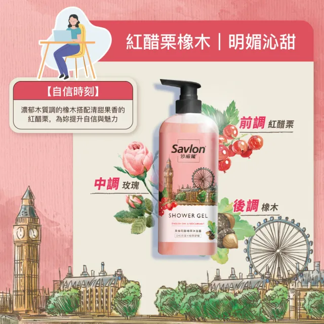 【Savlon 沙威隆】英倫花園植萃沐浴露 700ml-3入組(沐浴/沐浴露/身體清潔/官方直營)