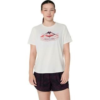 【asics 亞瑟士】短袖上衣 女 訓練 慢跑 米白 2012D432-101