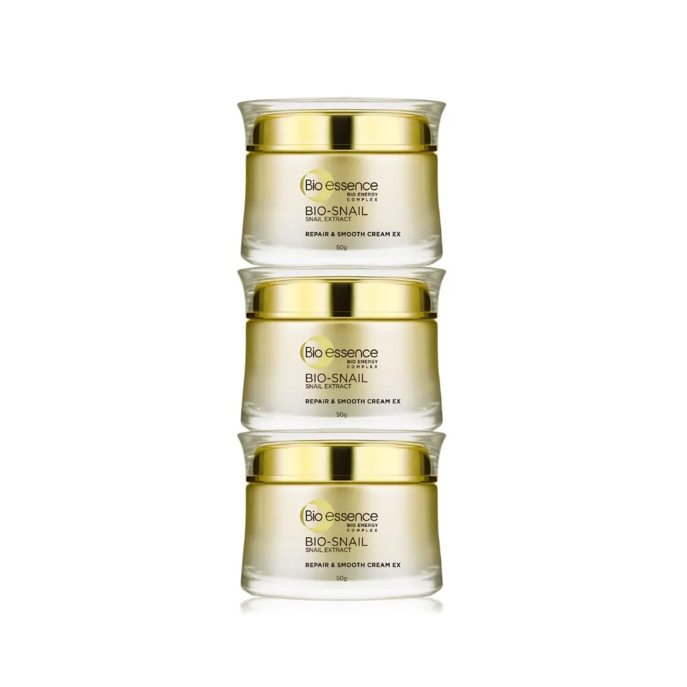 【Bio-essence 碧歐斯】乳霜 BIO蝸牛原液修護嫩滑霜50g(3入組)