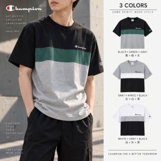 【Champion】官方直營 男款-BASIC 條紋印花短袖TEE-多色(C3-D342 日規)