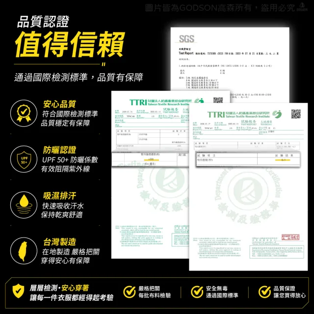 【GODSON】中性MIT 薄款吸濕排汗速乾防寒長袖(戶外工作圓領工作衫 素面素色薄長袖)