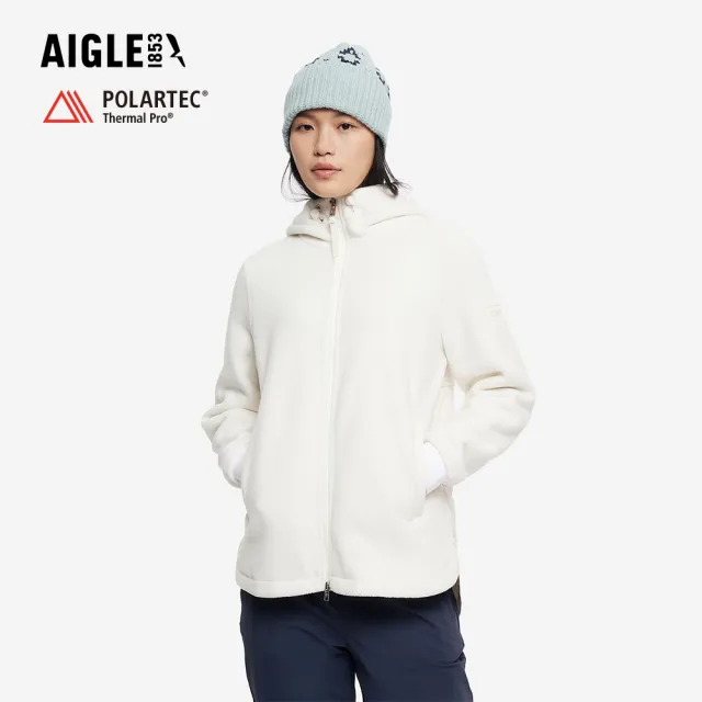 【AIGLE】女 POLARTEC 刷毛保暖外套｜AG-5A230A131 米白(女外套 保暖外套 刷毛外套 刷毛衣)