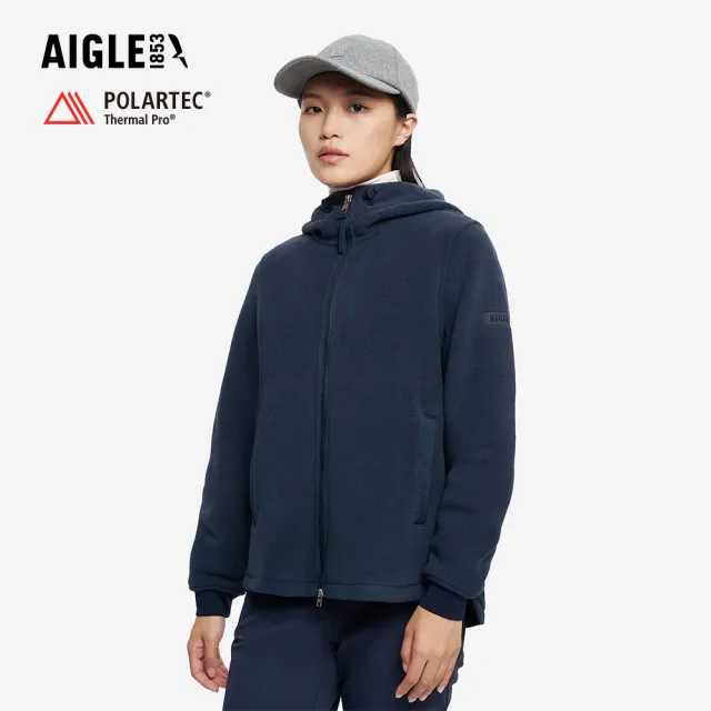 【AIGLE】女 POLARTEC 刷毛保暖外套|AG-5A230A057 深藍(女外套 保暖外套 刷毛外套 刷毛衣)