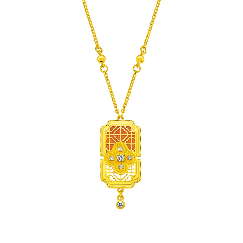 【Just Gold 鎮金店】花錦雅韻 黃金項鍊