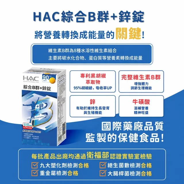 【永信藥品】綜合維他命B群+鋅錠2瓶組(共180錠/半年份/鋅/糖衣錠/牛磺酸)
