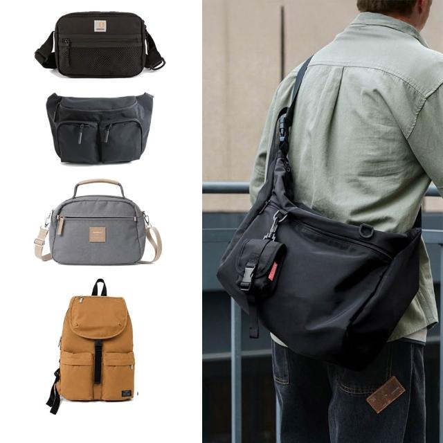 【WHOSE BAG】大容量防潑水工裝側背包 多格收納斜背包 可放A4 男女通勤包 NO.WBOM049