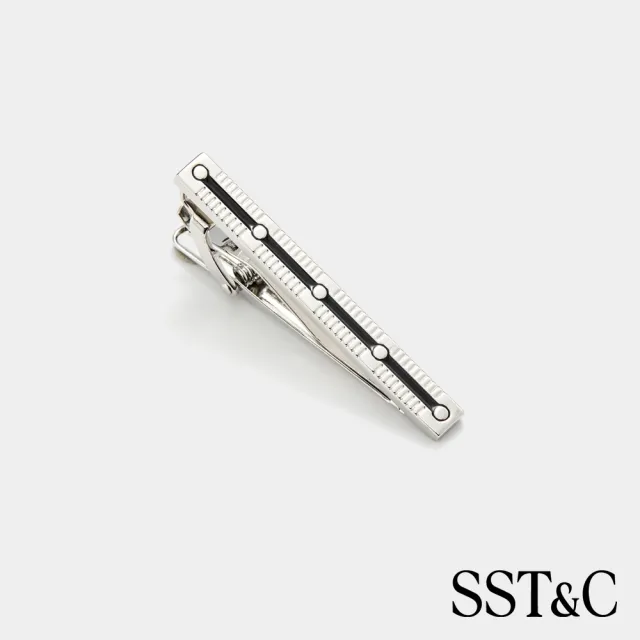 【SST&C】男女同款_銀色琺瑯鑲嵌領帶夾83126929009(限時85折)