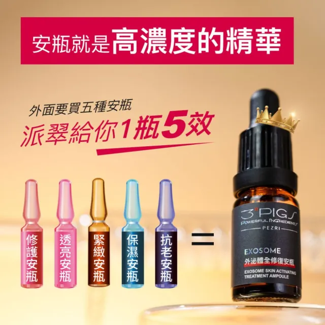 【PEZRI 派翠】外泌體煥采再生粉曜禮盒(外泌體眼霜*2+安瓶10ml*2贈安瓶9ml/外泌體綜合款禮盒/美妝盒/送禮