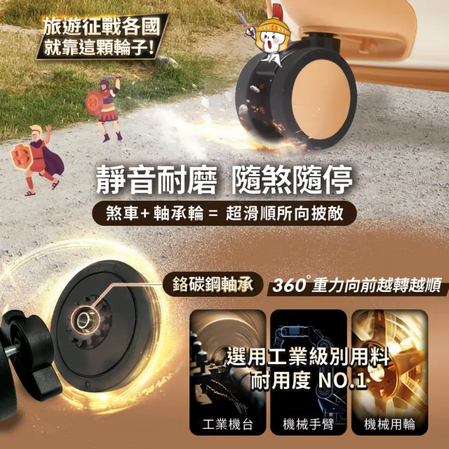 【Deseno 笛森諾】特洛伊PRO20吋前開式煞車行李箱(特仕版)
