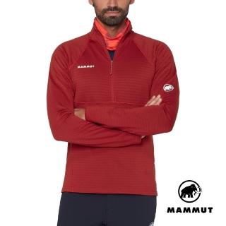 【Mammut 長毛象】Taiss ML Half Zip Pull 彈性保暖立領半拉鍊長袖排汗衣 深經典紅 男款 #1014-07340