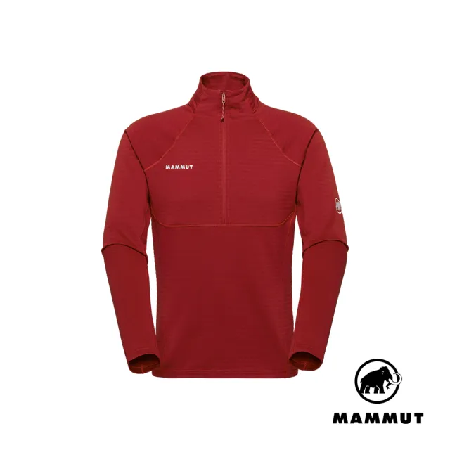 【Mammut 長毛象】Taiss ML Half Zip Pull 彈性保暖立領半拉鍊長袖排汗衣 深經典紅 男款 #1014-07340