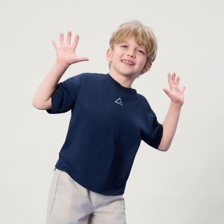 【GIORDANO 佐丹奴】童裝涼感透氣彈力寬鬆T恤 G-MOTION系列(27 新軍藍)