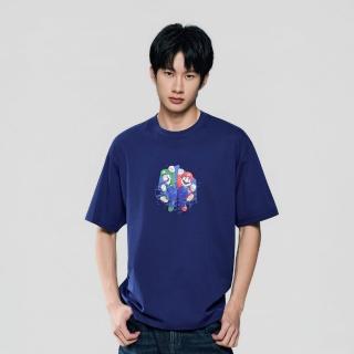 【GIORDANO 佐丹奴】男裝印花短袖T恤 超級瑪利歐銀河電影版系列(60 古典藍)