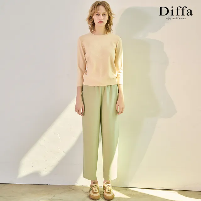 【Diffa】美型剪裁鬆緊腰長褲-女