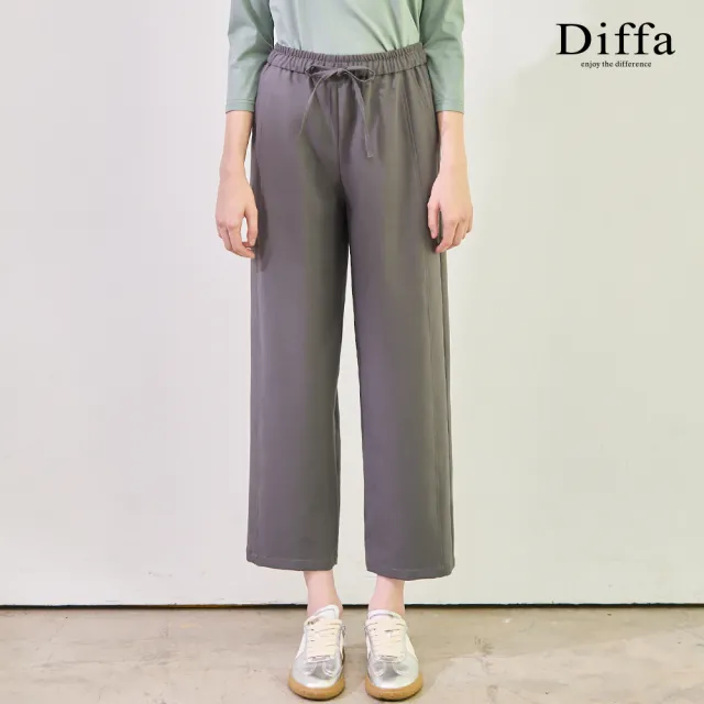 【Diffa】美型剪裁鬆緊腰長褲-女