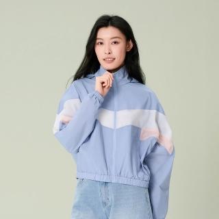 【GIORDANO 佐丹奴】女裝機能防蚊連帽風衣(82 暮光藍X標誌白X桃皮粉紅)