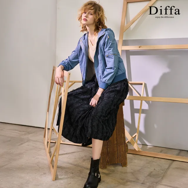 【Diffa】鬆緊腰蓬蓬長寬裙-女