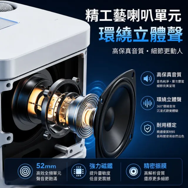 【Fujitek 富士電通】藍牙K歌重低音喇叭音箱麥克風*2 FT-M100藍芽音箱/麥克風/無線麥克風