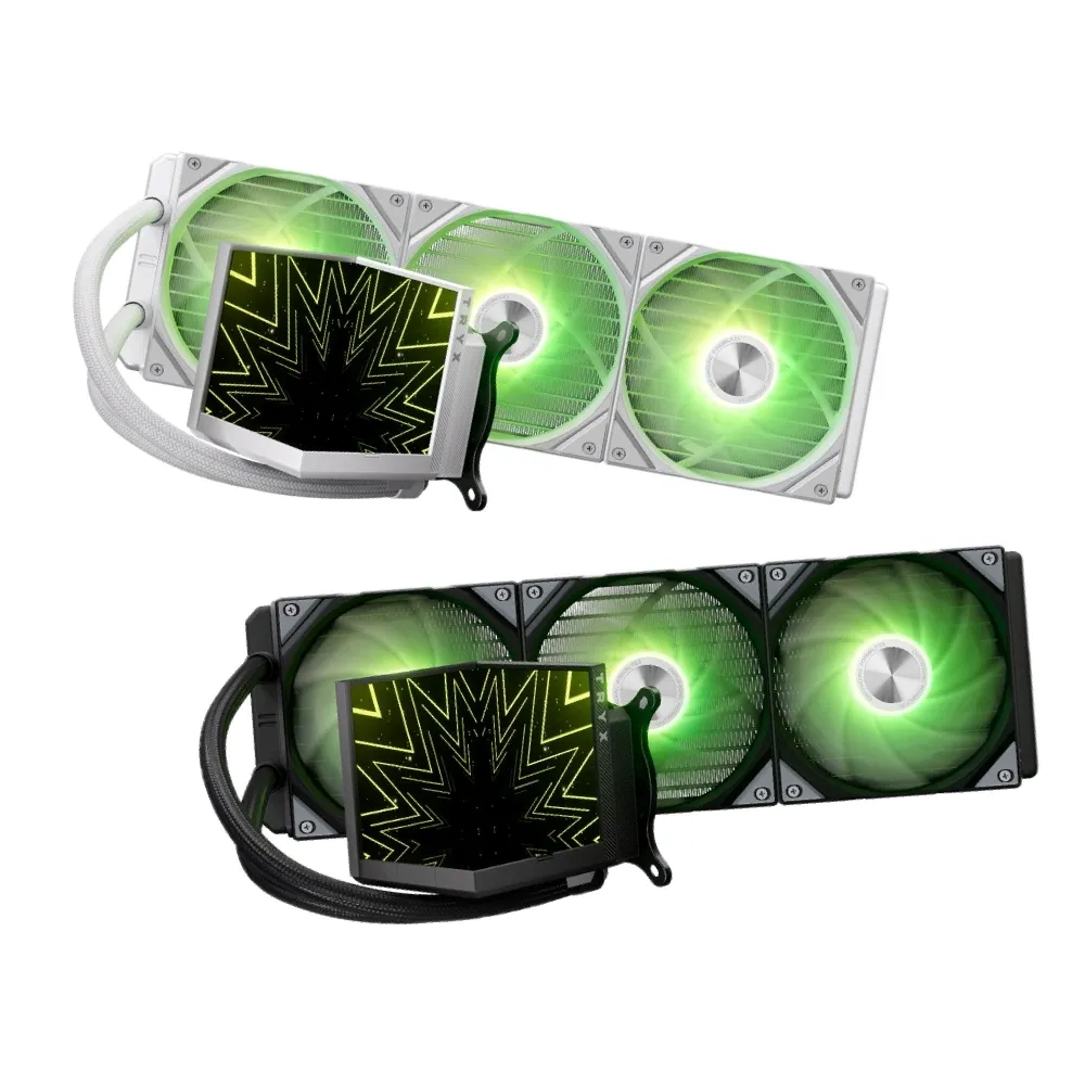 【TRYX】STAGE 360 ARGB 立體L型舞台螢幕水冷 黑/白(六年保/TDP280/Asetek/3D)