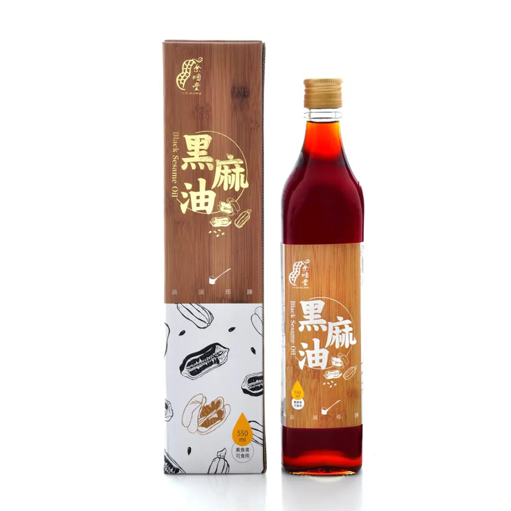 【余順豐】100%冷壓初榨黑麻油 550ml
