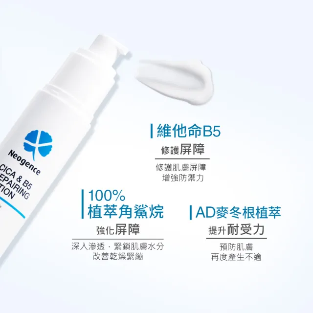 【Neogence 霓淨思】積雪草B5舒敏修護凝乳50ml 2入
