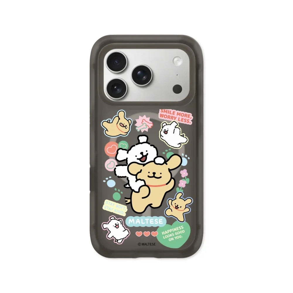 【RHINOSHIELD 犀牛盾】iPhone 18/17/16/15系列AirX 氣墊磁吸防摔手機殼/線條小狗貼紙(線條小狗)