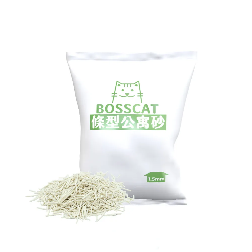 【貓老闆Bosscat】1.5mm條型公寓砂 8包組 2.4公斤／包(豆腐貓砂、1.5mm條型豆腐砂、豆腐砂)