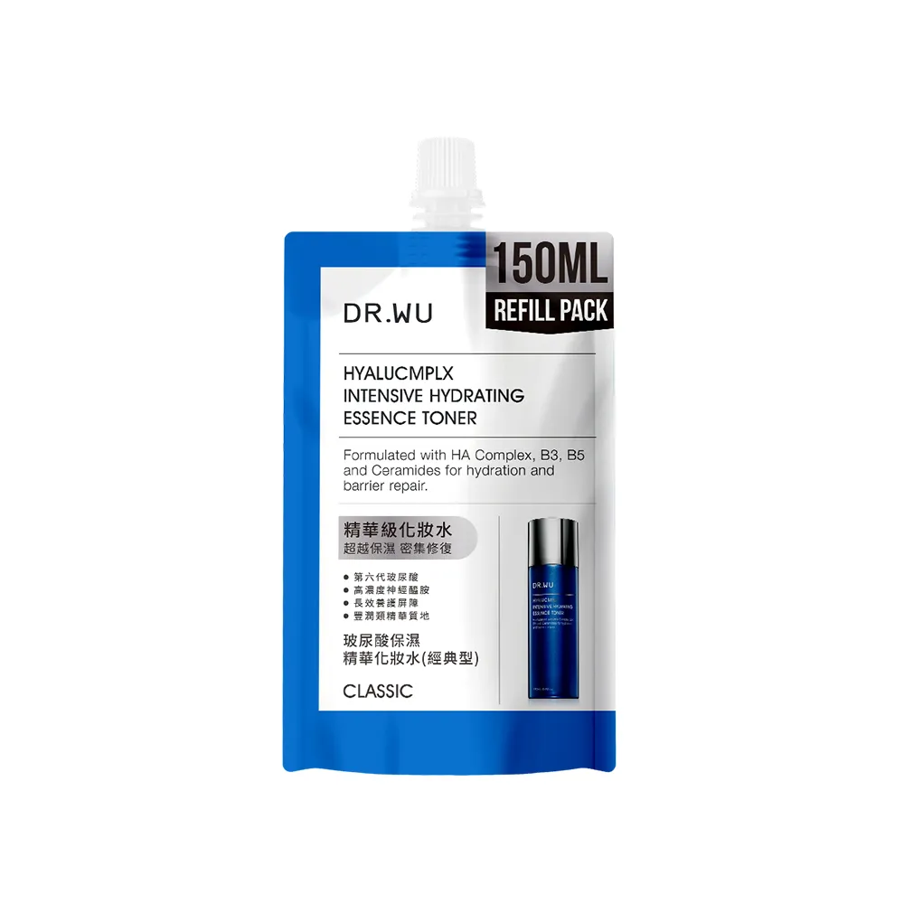 【DR.WU 達爾膚】玻尿酸保濕精華化妝水補充包150ML(經典款)