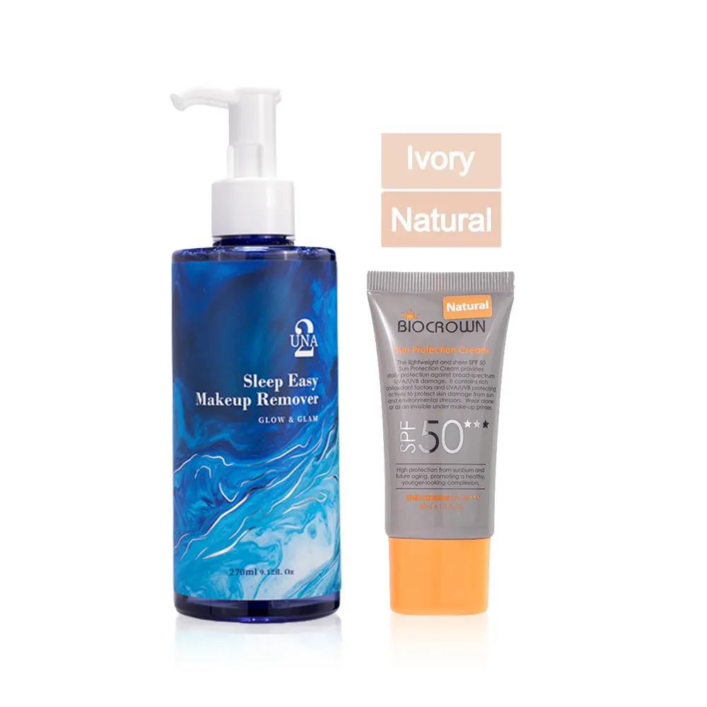 【BIOCROWN 百匡】4%鎂 消水洗卸露 好卸好睡到不行 270ml - UNA +激推! SPF50★★★ 潤膚防曬隔離霜 30ml