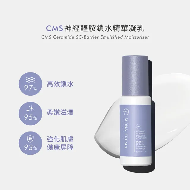 【荷麗美加】輕盈修護鎖水 CMS神經醯胺鎖水精華凝乳 30ml(敏感肌保濕/保濕乳液/高效修護)