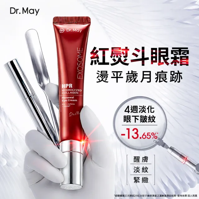 【Dr. May 美博士】B12紅膠原新生撫紋眼霜20ml三入組(紅外泌眼霜/紅熨斗眼霜)