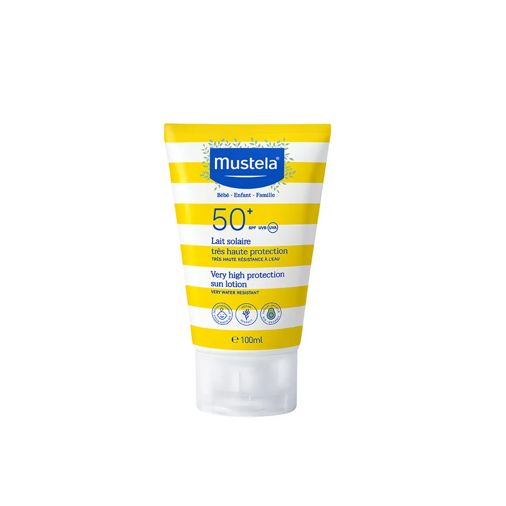【Mustela 慕之恬廊】高效性兒童防曬乳SPF50+ 100ml(嬰兒防曬 寶寶防曬 新生兒/孕婦可使用)