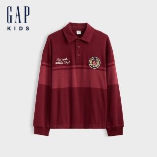 【GAP】兒童寬鬆版Gap Logo Polo衫-朱紅色(915236)