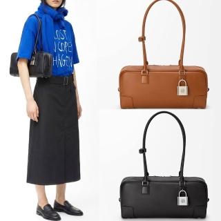 【LOEWE 羅威】Amazona 31 法棍包 小牛皮掛鎖長提把肩背包(2色 通勤包 腋下包)