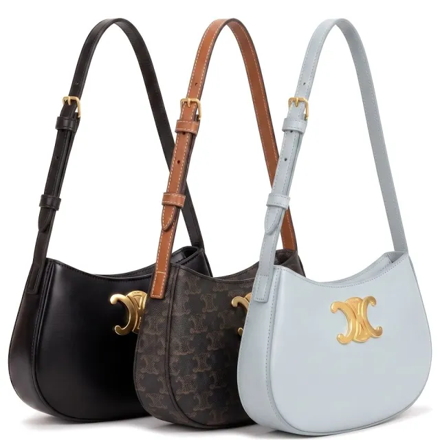 【CELINE】賽琳 Tilly 中型 凱旋門標誌亮面牛皮肩背包-多款可選(肩背包 手提包 腋下包)