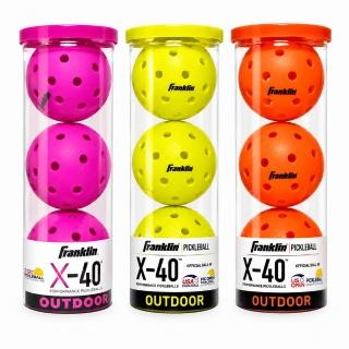 【Franklin】X-40 室外匹克球 3入管裝(多款可選)