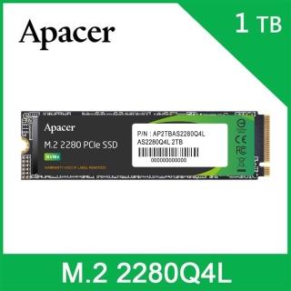 【Apacer 宇瞻】加外接盒★AS2280Q4L 1TB M.2 PCIe Gen4 SSD固態硬碟(讀3600MB/s 寫3000MB/s)